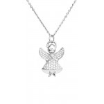 Image du Collier Ange Amen en argent avec zircons pour femmes A3BB