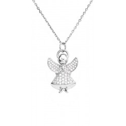 Collier Ange Amen en argent avec zircons pour femmes A3BB