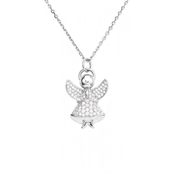 Image du Collier Ange Amen en argent avec zircons pour femmes A3BB