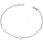 Image of the Amen Silver Bracelet with heart and crosses for ladies BRCHB