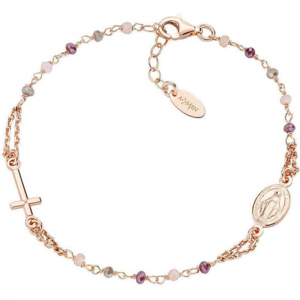 Amen Rosenkranz Armband aus Silber mit Kristallen für Damen BRO10RARTO3 Bild des Amen Rosenkranz Armband aus Silber mit Kristallen für Damen BRO10RARTO3