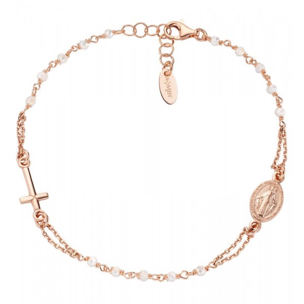 Amen Rosenkranz Armband aus Silber mit Kristallen für Damen BRO10RBI3 Amen Rosenkranz Armband aus Silber mit Kristallen für Damen BRO10RBI3 kaufen