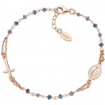 Amen Rosenkranz Armband aus Silber mit Kristallen für Damen BRO10RBLTO3 Bild des Amen Rosenkranz Armband aus Silber mit Kristallen für Damen BRO10RBLTO3