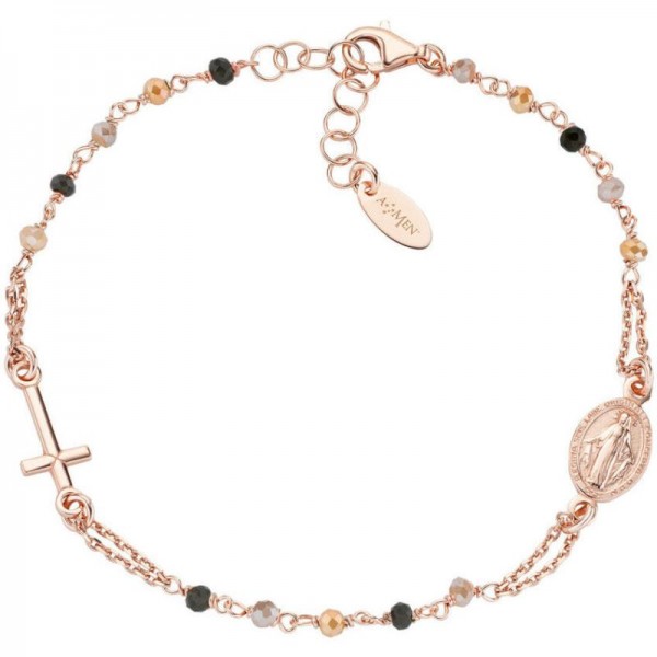 Bild des Amen Rosenkranz Armband aus Silber mit Kristallen für Damen BRO10RMMM3