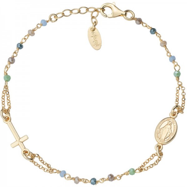 Amen Rosenkranz Armband aus Silber mit Kristallen für Damen BRO25GMUV3 Bild des Amen Rosenkranz Armband aus Silber mit Kristallen für Damen BRO25GMUV3