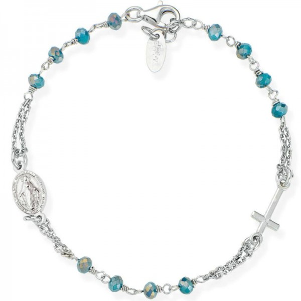 Amen Silver Rosary Bracelet with crystals BROBP3 Image of the Amen Silver Rosary Bracelet with crystals BROBP3