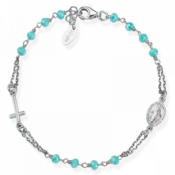 Amen Silver Rosary Bracelet with crystals BROBT3 Image of the Amen Silver Rosary Bracelet with crystals BROBT3