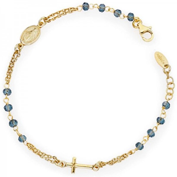 Amen Silver Rosary Bracelet with crystals BROGBL3 Image of the Amen Silver Rosary Bracelet with crystals BROGBL3