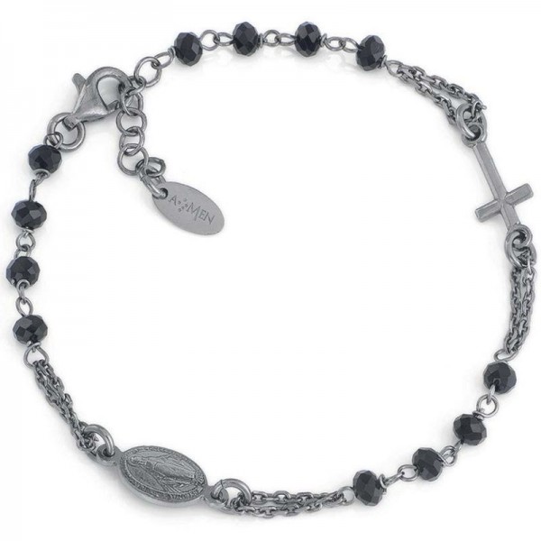 Image du Bracelet Chapelet Amen en argent avec cristaux BRONN3