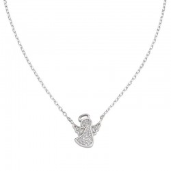 Collier Ange Amen en argent avec zircons pour femmes CLABBZ