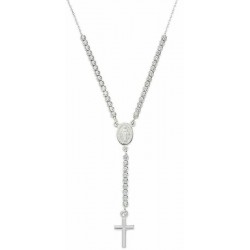 Collier Chapelet Amen en argent avec zircons CLCRMIBBZ4