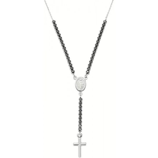 Image du Collier Chapelet Amen en argent avec zircons CLCRMIBNZ4