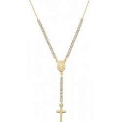 Collier Chapelet Amen en argent avec zircons CLCRMIGBZ4