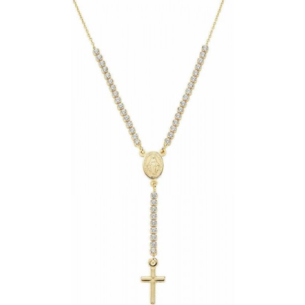 Image du Collier Chapelet Amen en argent avec zircons CLCRMIGBZ4