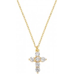 Collier Croix Amen en argent avec zircons pour femmes CLCRPAGBZ