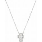 Image of the Amen Silver Cross Necklace with zircons for women CLCRREBBBZ3