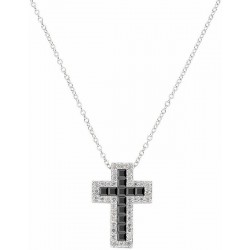 Collier Croix Amen en argent avec zircons pour femmes CLCRREBBNZ1