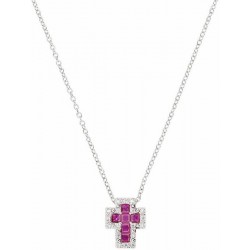 Collier Croix Amen en argent avec zircons pour femmes CLCRREBBRZ3