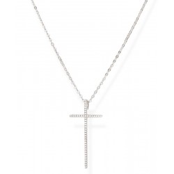 Amen Silver Cross Necklace with zircons for ladies CLLCBBZ