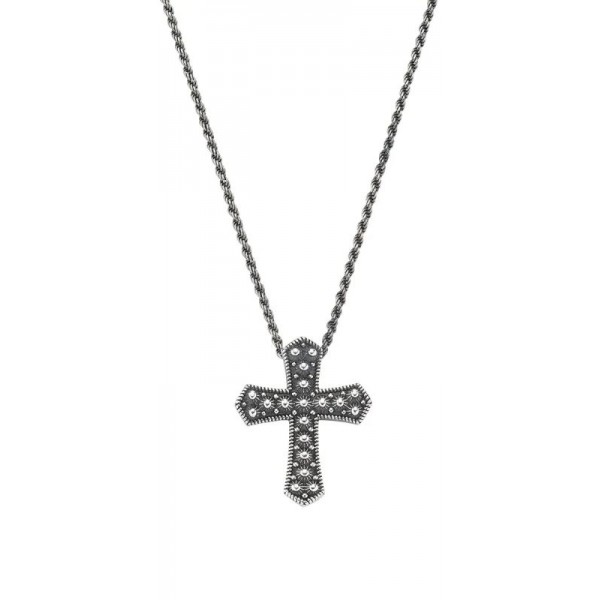 Image of the Amen Silver Cross Necklace for men CLUCSAN2