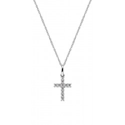 Buy Amen Silver Cross Necklace with zircons for ladies CRBB03