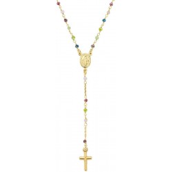 Collier Chapelet Amen en argent avec cristaux pour femmes CRO10GARVE4