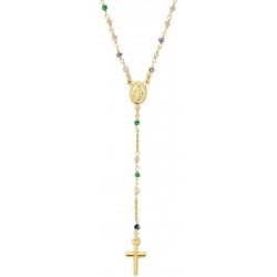 Collier Chapelet Amen en argent avec cristaux pour femmes CRO10GTOVE4