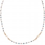 Amen Silver Rosary Necklace with crystals for ladies CRO10RBLTO3 Image of the Amen Silver Rosary Necklace with crystals for ladies CRO10RBLTO3