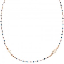 Collier Chapelet Amen en argent avec cristaux pour femmes CRO10RBLTO3