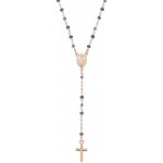 Image of the Amen Silver Rosary Necklace with crystals for ladies CRO10RBLTO4