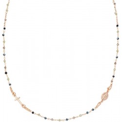 Collier Chapelet Amen en argent avec cristaux pour femmes CRO10RGTOVE3