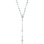 Amen Silver Rosary Necklace with crystals for ladies CRO25BMUB4 Image of the Amen Silver Rosary Necklace with crystals for ladies CRO25BMUB4