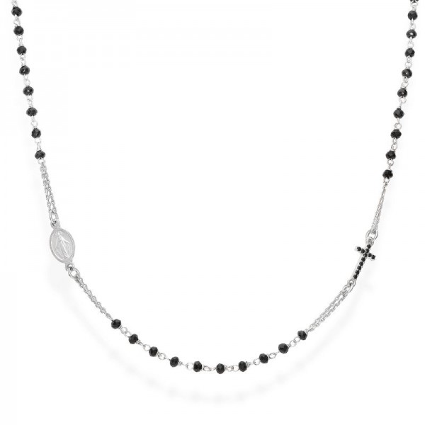 Comprar Collar Rosario Amen en plata con cristales CRO25BNZ3