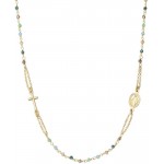 Amen Silver Rosary Necklace with crystals for ladies CRO25GMUV3 Image of the Amen Silver Rosary Necklace with crystals for ladies CRO25GMUV3