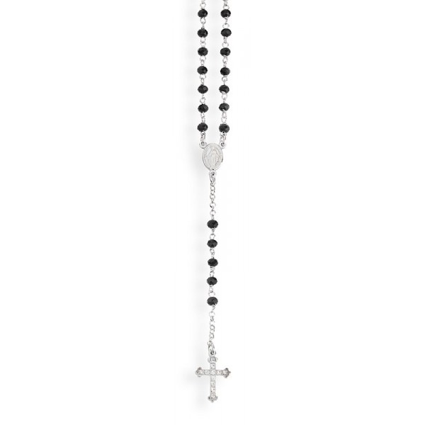 Buy Amen Silver Rosary Necklace with crystals CROBNZ4