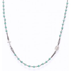 Collier Chapelet Amen en argent avec cristaux CROBT3