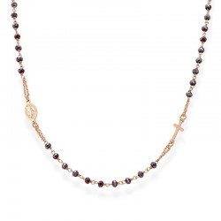 Collar Rosario Amen en plata con cristales CRORA3