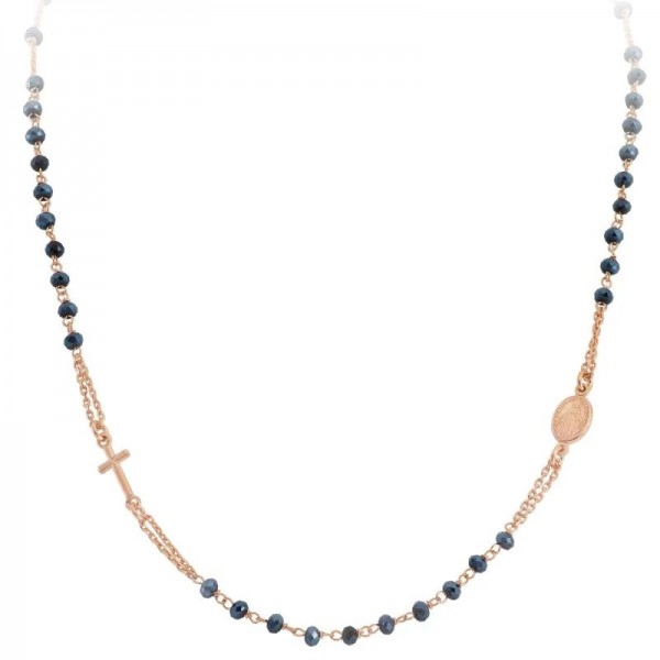 Imagen del Collar Rosario Amen en plata con cristales CRORG3