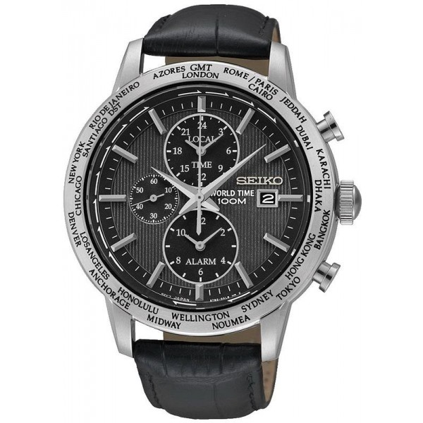 Kaufen Sie Seiko Herrenuhr SPL049P2 World Time Chronograph Alarm Quartz