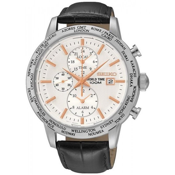 Comprare Orologio Seiko Uomo SPL053P1 World Time Cronografo Alarm Quartz