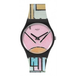 Montre Swatch MoMA Composition in Oval with Color Planes 1 by Piet Mondrian GZ350
