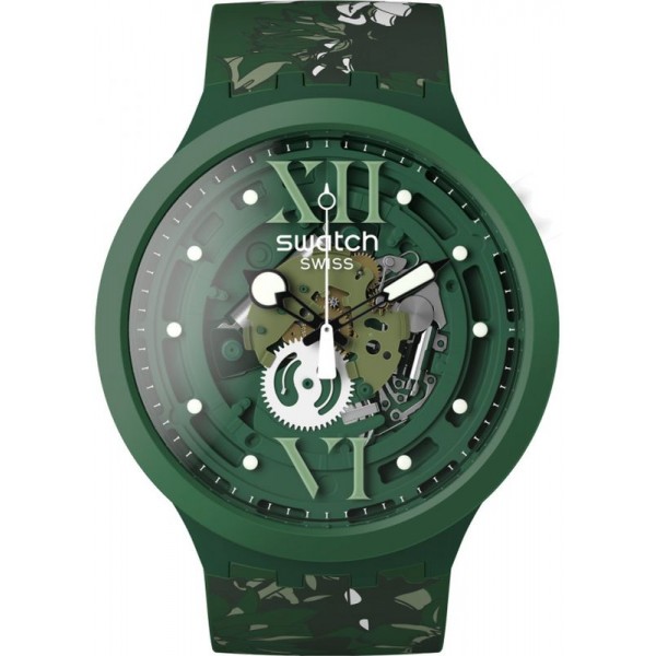 Buy Swatch Watch Big Bold Camoflower Green SB05G104