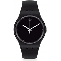 Swatch Unisex Watch New Gent Think Time Black SO32B106