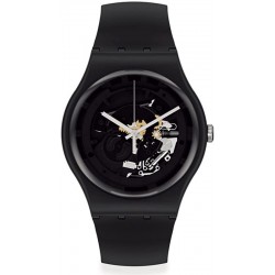 Swatch Unisex Watch New Gent Spot Time Black SO32B108