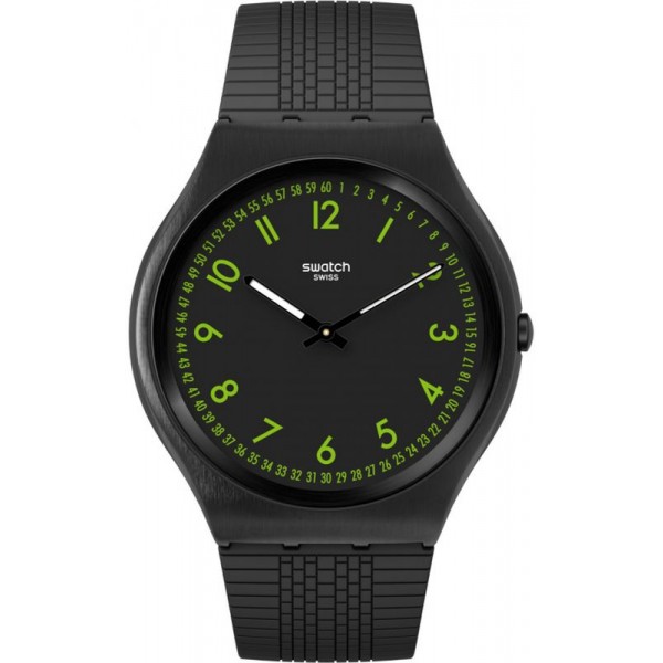 Buy Swatch Mens Watch Skin Irony Brushed Green SS07B108