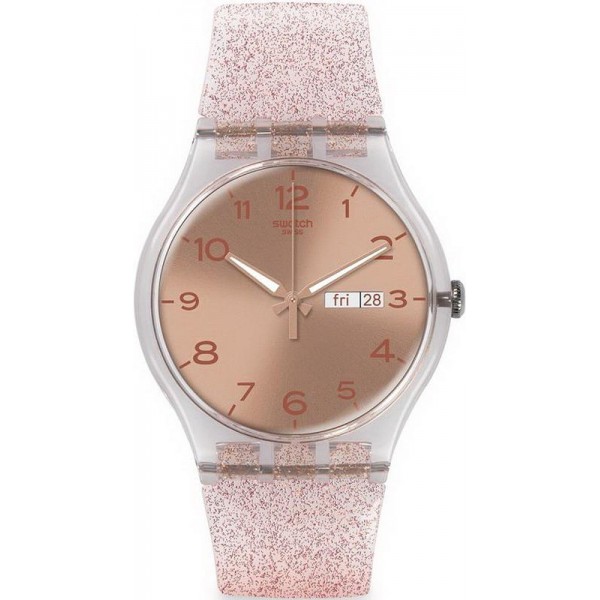 Swatch Damenuhr New Gent Pink Glistar SUOK703 Kaufen Sie Swatch Damenuhr New Gent Pink Glistar SUOK703
