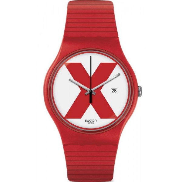Buy Swatch Unisex Watch New Gent XX-Rated Red SUOR400