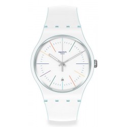 Swatch Unisex Watch New Gent White Layered SUOS404