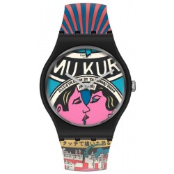 Montre Swatch MoMA The City and Design, The Wonders of Life on Earth, Isamu Kurita by Tadanori Yokoo SUOZ334