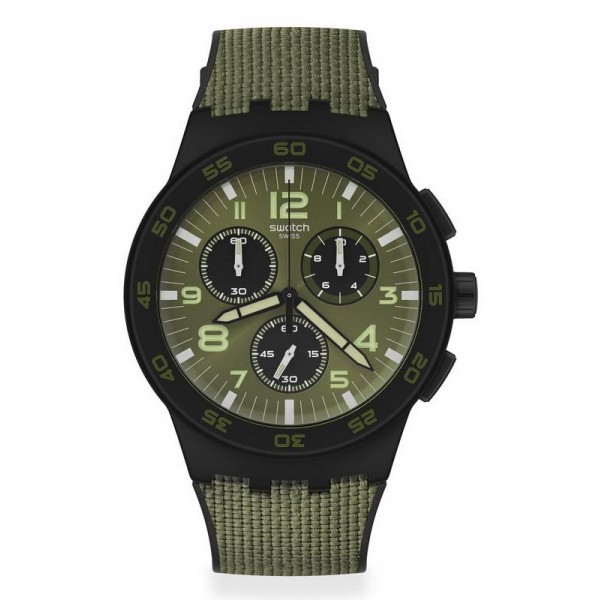 Buy Swatch Mens Watch Chrono Plastic Dark Forest SUSB105